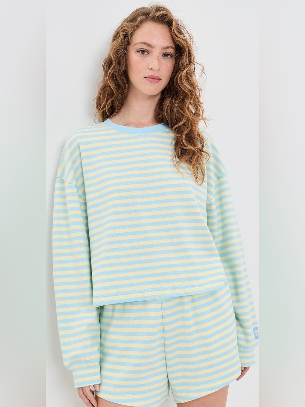 Daily Drills XS/Small Shop Bop Malibu/Lemonade Stripped Cotton Long Sleeve Top.💙